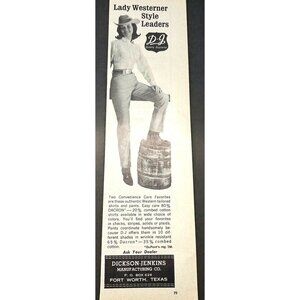 Dickson Jenkins Vintage Print Ad 1960s Womens Weatern Fashion Fort Worth TX